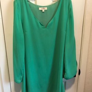 Turquoise long sleeve dress